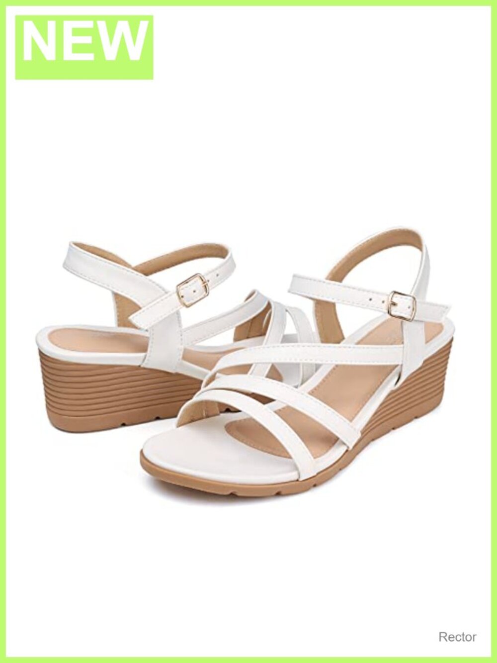 Wedge Sandals Low Heel Dressy Comfortable Ankle Strap Arch Support Walking